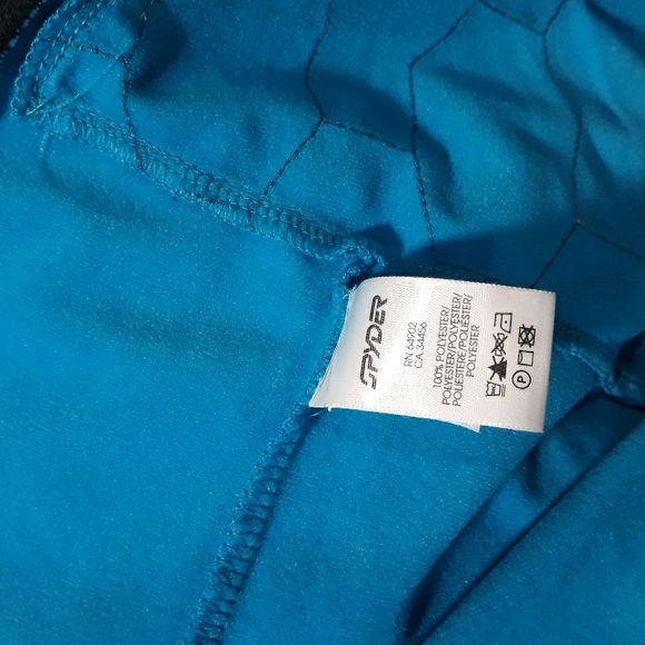 Spyder aqua blue zip performance jacket. Medium - Picture 3 of 12